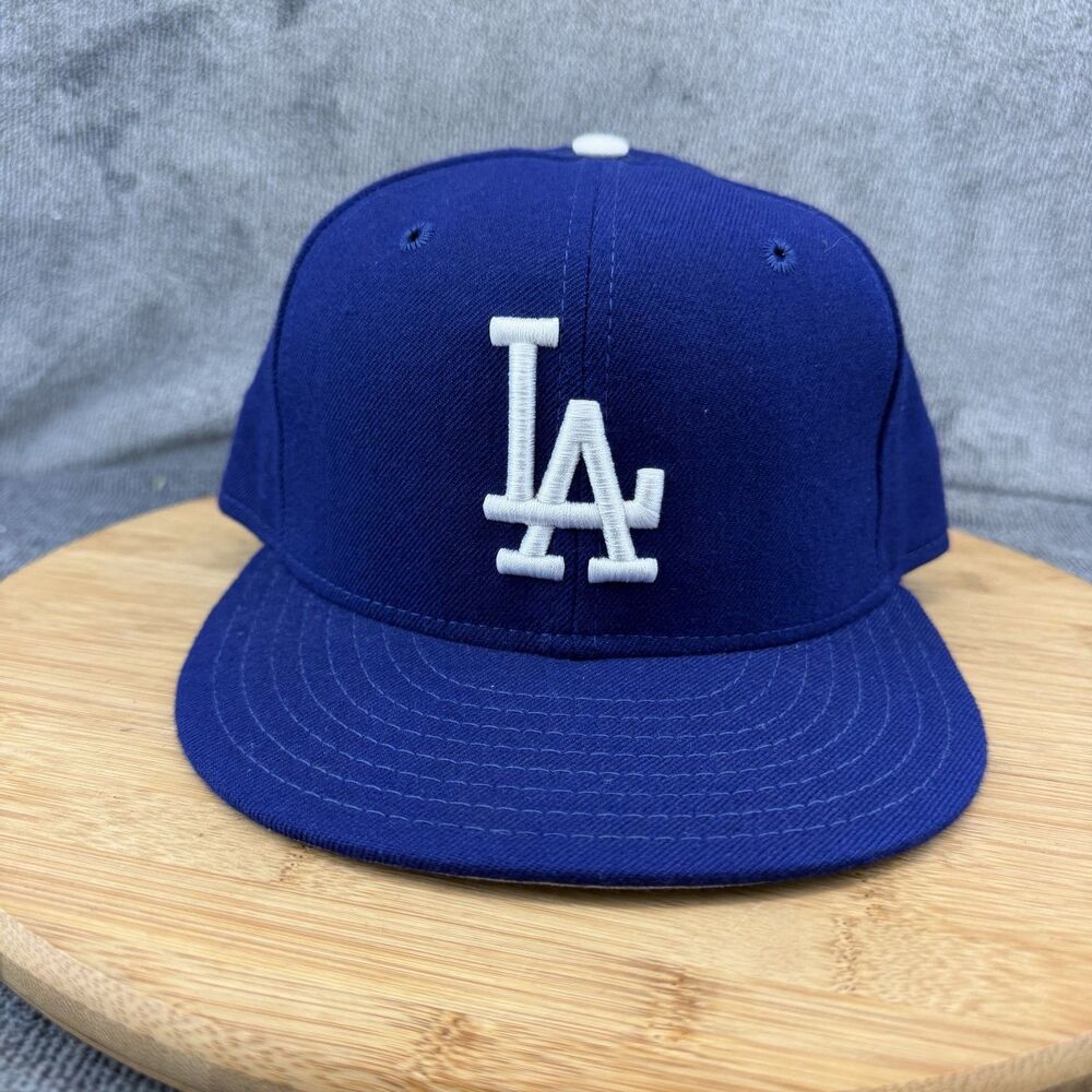 Los Angeles Dodgers Hat Cap Fitted Mens 7 Blue White MLB Baseball Wool